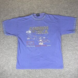 Vintage Puerta Del Sol Cusco Peru Caminos Del Inca Graphic Tee Shirt Purple Sz 1